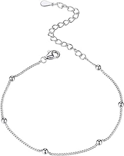 ChicSilver Minimalist Sterling Silver Bead Bracelet with Lobster Claw Clasp for Women and Teen Girls - Perfect Gift