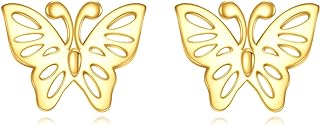 KECHO 14k Solid Gold Dragonfly Butterfly Stud Earrings for Women Cute Animal Earrings Dragonfly Butterfly Earrings Birthday Mothers Day Jewelry Gifts for Mom Girls