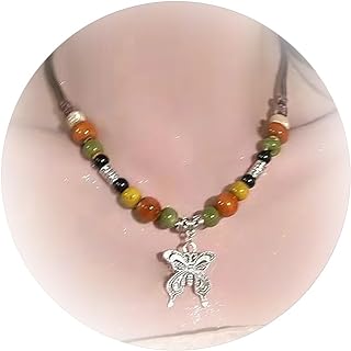 Boho-Chic Butterfly Bead Necklace with Durable Ball Chain for Women and Girls - Elegant Dainty Butterfly Pendant Jewelry, Ideal for Birthday, Anniversary, or Special Occasions