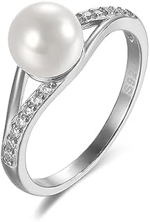 Freshwater Pearl/Black Tahitian Pearl Engagement Ring with Natural Diamonds for Women 10K 14K 18K Gold Pearl and Diamond Ring Jewelry Gift for Her