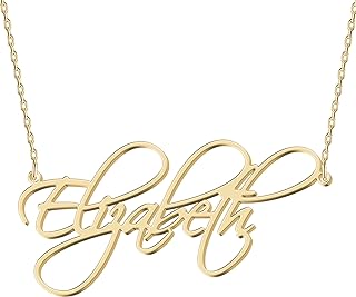 UMAGICBOX Personalized Name Necklace - Choose from 14 Font Styles - Customizable 18K Gold-Plated Pendant - Ideal Gifts for Birthdays, Mother's Day, and Christmas - Women, Girls, Teens, and Daughters