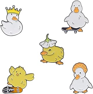 Vintage Cartoon Duck Brooch Set with Durable Pin-Clasp, Alloy Material and Quirky Design - Ideal Crafted Accessory for Backpacks, Hats, Bags & Perfect Gift for Animal Lovers