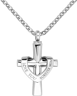 Stainless Steel Ashes Bracelet Charm with Box Chain and Lobster Clasp, Ideal for Dad/Mom/Papa/Son, Cross Design Memorial Jewelry