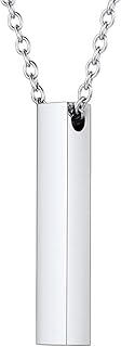 FOCALOOK Collier Personnalisable pour Femme en Acier Inoxydable, Pendentif Cube et Chaîne Réglable, Parfait pour Toutes Occasions et Cadeaux Spéciaux