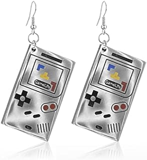 80s Inspired Men's Punk Stainless Steel Video Game Control Console Dangle Earrings with French Wire Back Finding - Ideal Gift for Game Enthusiasts