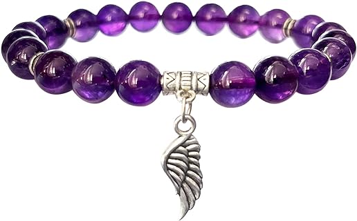 9mm Beaded Amethyst Bracelet with Rope and Bead Chain, Perfect for Both Men and Women, Natural Crystal Chakra Healing Design for Yoga