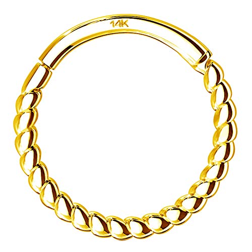 Helix Earring Hoop 14K Solid Gold Daith Tragus Helix Cartilage Earring 16G Septum Piercing Hinge Segment Rings Hoop