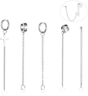 Unisex Stainless Steel Anti-Lost Airpod Dangle Earring Holder with Durable Hanging Chain - Versatile Design for Active Lifestyles