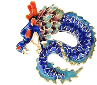 Dragon Brooch Pin Vintage 12 Zodiac Dragon Totem Brooch Lapel Pin for Women Men Fashion Scarf Collar Pin Corsage Jewelry