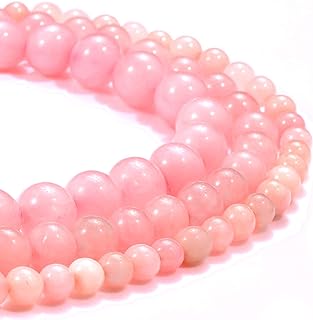 100PCS XOCARTIGE Pink Quartz Natural Stone Beads, 8MM Round Shape, Resin Crafted for DIY Bracelet, Necklace, Earring Making & Other Crafts