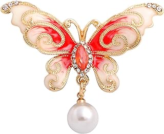 Premium Rhinestone and Enamel Butterfly Brooch Pin with Butterfly Clasp, Copper Gemstone, Brilliantly Designed – Perfect Accessory for Clothes, Hats, Bags – Ideal Gift for Christmas, Valentine's Day, Birthdays