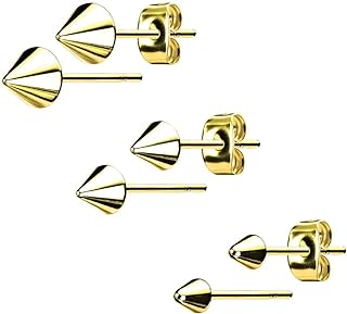 Spike Stud Earrings with Push Back Closure, Made from Stainless Steel, Perfect for Men and Women - Sleek and Durable Design