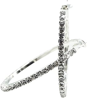 Bridal Wedding Crystal Rhinestone Hoop Earrings Large Hoop Earrings for Women