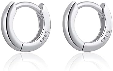 6mm 8mm 10mm 14mm Huggie Hoop Earrings 925 Sterling Silver 18k Gold Plated 2.2mm Cartilage Hinged Tiny Mini - Medium Huggy Hoop Earrings