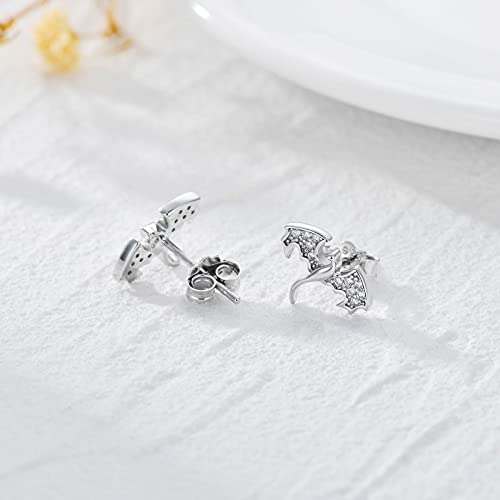 Dragon Earrings 925 Sterling Silver Stud Hypoallergenic Dragon Earrings for Women Girl