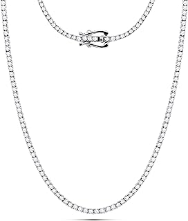 4.5 Carat Oval Lab Grown Diamond Pendant Necklace with Open Box Clasp in 14K White Gold for Men and Women