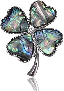 Four Leaf Clover Brooch Pin Celtic Irish Shamrock Crystal Lapel Pin Suit Bouquet for Women Men Lucky Paddy’s Day St Patrick's Day Holiday Party Favors Decor Dress Accessories Jewelry Gifts