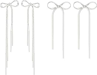 2 Pairs Bow Earrings Women Ribbon Stud Earrings Cute Ribbon Earrings Birthday Party Jewelry Christmas Gifts for Women Girls…