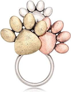Magnetic Clasp Tri-color Dog Paw Print Alloy Brooch for Fashionable Individuals - Multifunctional Badge Eyeglass Holder for Shirts