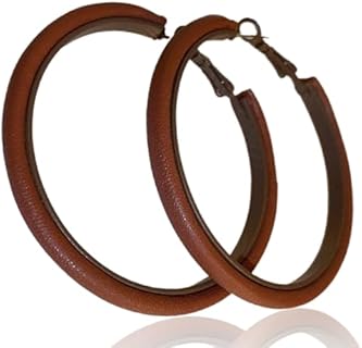 Hoop Earrings for Women Leather Hoop Earrings-Medium/Large Hoops-Lightweight hoop
