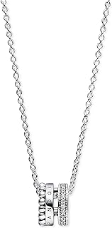 Signature Sterling Silver Pave Cubic Zirconia Halo Pendant Necklace, 17.7"