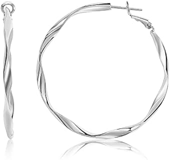 Rose Gold Plated Yellow Gold Plated White Gold Plated Hoop Earrings Lightweight Hoop Earrings For Women And Girls Loop Earrings 1in 2in