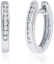La Joya Lab Created Diamond Hoop Earrings For Women | 925 Sterling Silver Gold Plated Huggie Hoop Diamond Earrings for Women | Sparkling Affordable Diamond Jewelry for Her