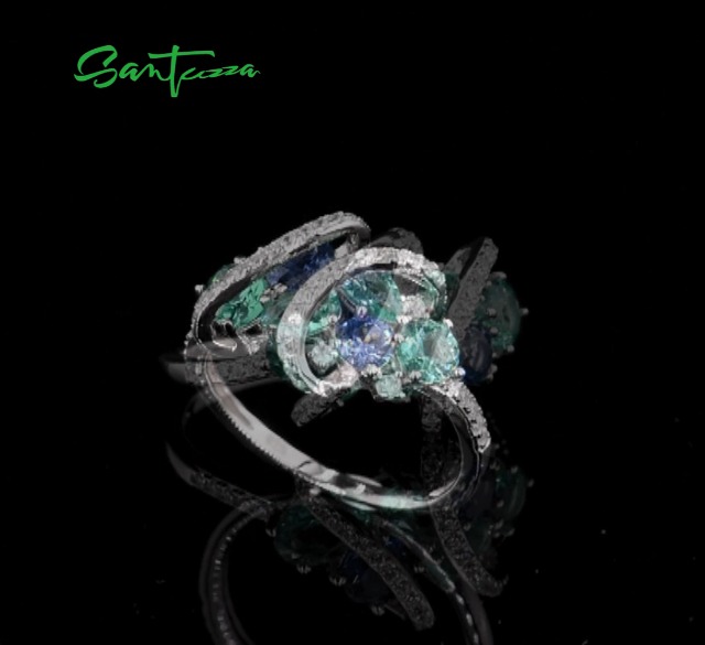 925 Sterling Silver Twist Ring White Cubic Zirconia Rings