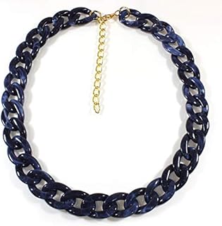 Curb Chain Chic, Flat Curb Chain Necklace in Acrylic Links, 22-25 Inches