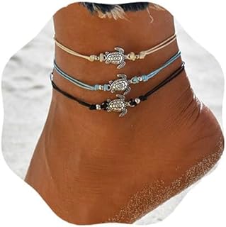 Cliory Boho Anklet Bracelet Sea Turtle Bracelet Beads Layered Anklet String Anklets Fashion Summer Beach Waterproof Foot Jewelry for Women and Teen Girls