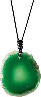 Natural Crystal Pendant Agate Necklace Healing Crystal Gemstone Irregular Polished Agate Slice Crystal Agate Decor Gift for Woman