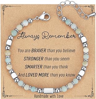 Charming AryaHozel Bead Chain Bracelet for Grandchildren with a Lobster Claw Clasp - Stainless Steel Graduation Gift for Teen Girls