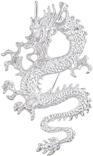 Dragon Brooch for Women Vintage Chinese Dragon Brooch Pins Gold Metal Large Animal Lapel Pin Jewelry