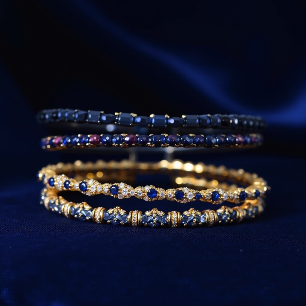 Affordable Blue Sapphire Gold Bracelets Under $400