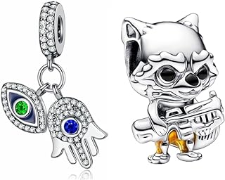 BEVALY Dongle Charm for Bracelets and Necklaces Christmas Halloween Mother's Day 925 Sterling Silver Friend City Heroes Animal Bead Charms Jewelry Gift for Women Girls