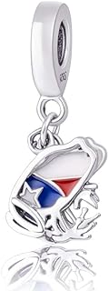 CHESIRT Puerto Rico Map Flag Charm, Frog Pendant Charm,Animal Enamel Charm 925 Sterling Silver Fit European Bracelet&Necklace