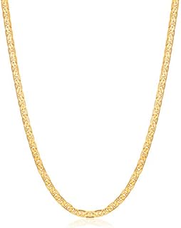 Barzel 18K Gold Plated Mariner Chain Necklace for Women, Flat Marina Gold Necklace
