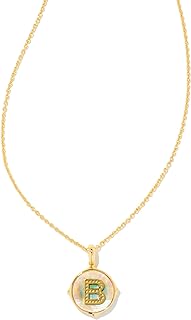 Kendra Scott 14k Gold-Plated Brass Letter A-Z Disc Reversible Pendant Necklace, Fashion Jewelry for Women