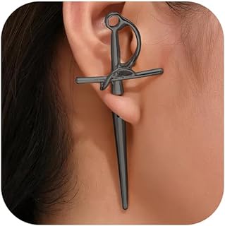 Gothic Sword Earrings for Women Men Cross Dagger Sword Stud Earrings Retro Punk Long Sword Dangle Drop Earrings Halloween Costumes Jewelry