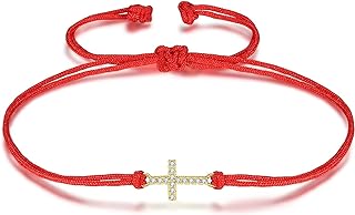 Kaydenana Red String Evil Eye Cross Bracelets Adjustable Charm Lucky Protection Spiritual Kabbalah Thread Bracelet Anklet Jewelry for Women Men Friendship Gifts