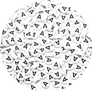 Create Your Own Jewelry with Acofect's 4x7mm Round 'A' Letter Acrylic Bracelet Beads - Ideal for Bracelets, Keychains & DIY Crafts, 100 PCS kit - High-quality Plastic Material