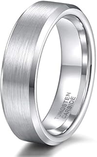 TRUMIUM Tungsten Wedding Band for Men and Women, Matte Finished Silver Ring, Comfort fit, 4mm/6mm/8mm Widths, Sizes 4-15, Perfect for Engagement & Special occasions.