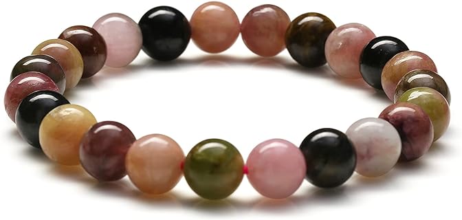 Children's Natural Reiki Crystal and Gemstone Bead Bracelet with 8mm Bead Chain - Healing Anxiety Chakra, Lucky Charm, and Ideal Gift for Girls and Ladies
