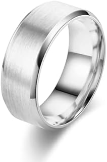 Titanium & Stainless Steel Unisex Wedding Band by Udolfly – Simple & Stylish, Comfort Fit Engagement/Statement Ring for Men and Women