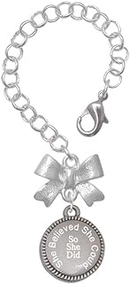 Delight Jewelry Stainless Steel 'She Believed She Could So She Did' Charm Bracelet with Lobster Clasp for Individual Elegance, No Gemstone