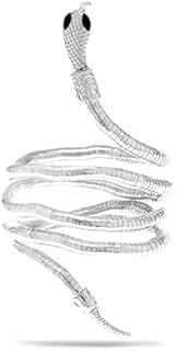 RechicGu Chic Egypt Cleopatra Swirl Snake Arm Cuff Armlet Armband Open Bangle Bracelet Flexiable Silver Snake