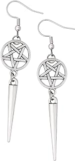 Sacina Goth Gothic Pentagram Earrings, Gothic Earrings, Goth Earrings, Halloween Christmas New Year Jewelry Gift For Women