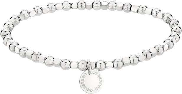 LIEBESKIND BERLIN Armband für Damen aus poliertem Edelstahl und flexiblem Zugband, 17cm lang, perfekt als zeitloses Geschenk für Geburtstage und besondere Anlässe