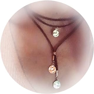 LAKIYOYO Boho Layered Choker Necklaces for Women Black Brown Wrap Velvet Suede Choker Long Necklace Birthday Gifts for Her