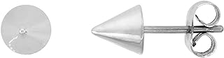 Unisex Stainless Steel Cone Spike Stud Earrings with Secure Push Back | Edgy Round Design and Durable Material | Ideal for Unique, Minimalist Styles